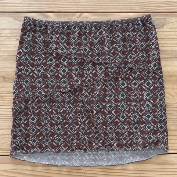 SO Geometric Patterned Mini Skirt - Brown - Picture 7 of 10